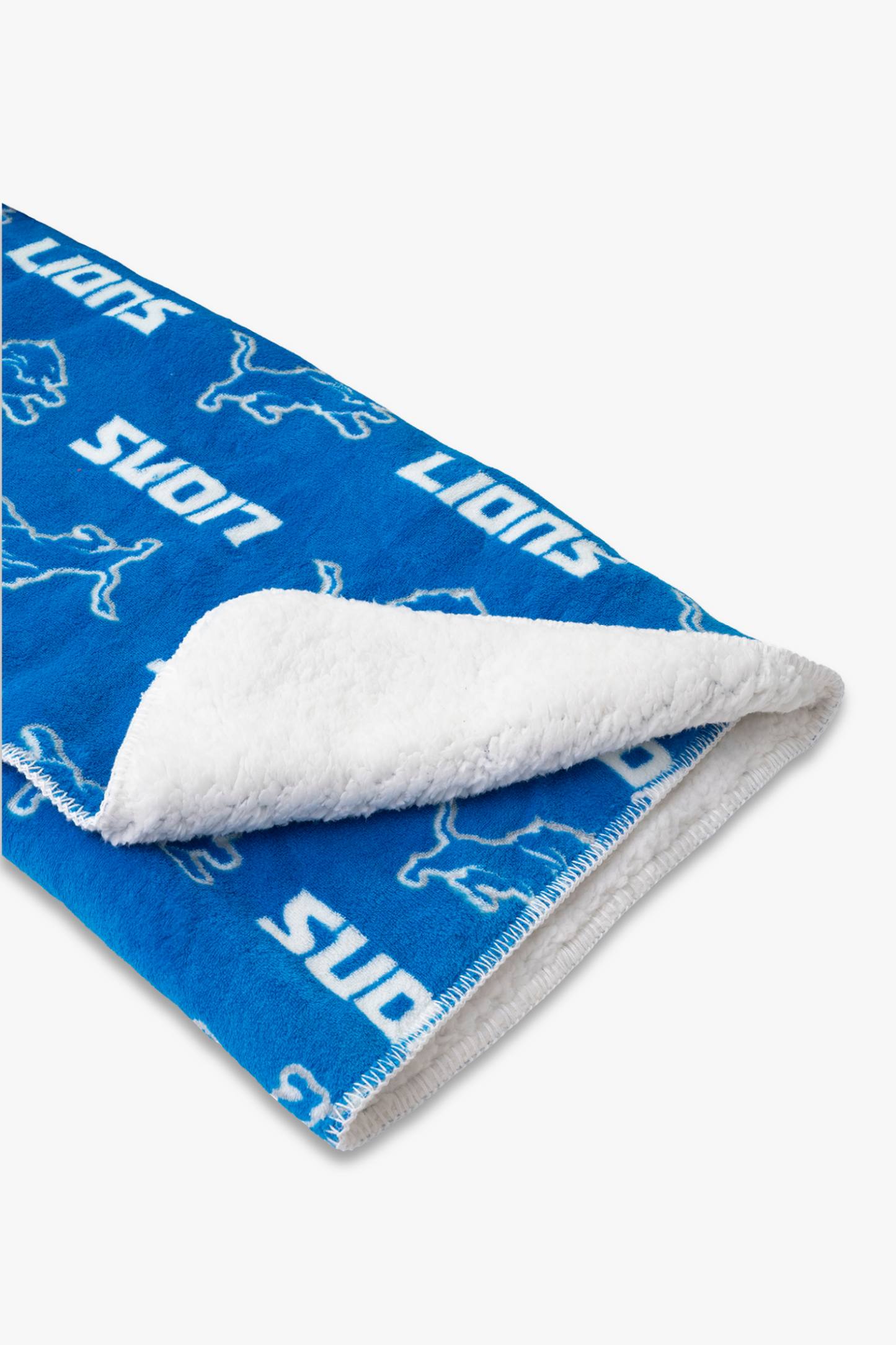 NFL Detroit Lions Faux Shearling Sherpa Lined Blanket with Soft Coral Fleece | 120cm x 150cm