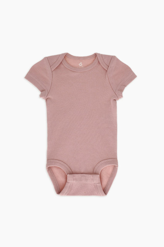Organic Cotton Baby Bodysuit - Misty Rose