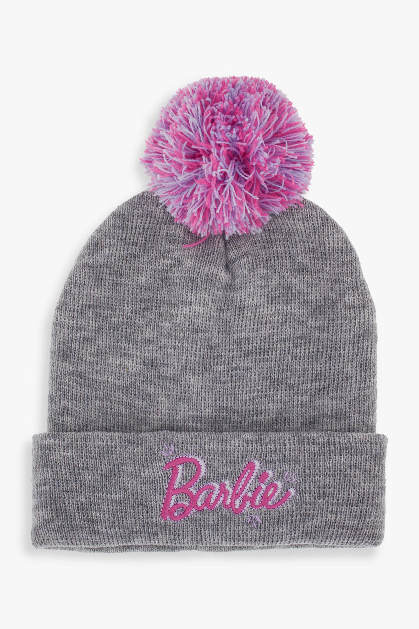 Gertex Barbie Youth Girls Rib Winter Pom-pom Toque