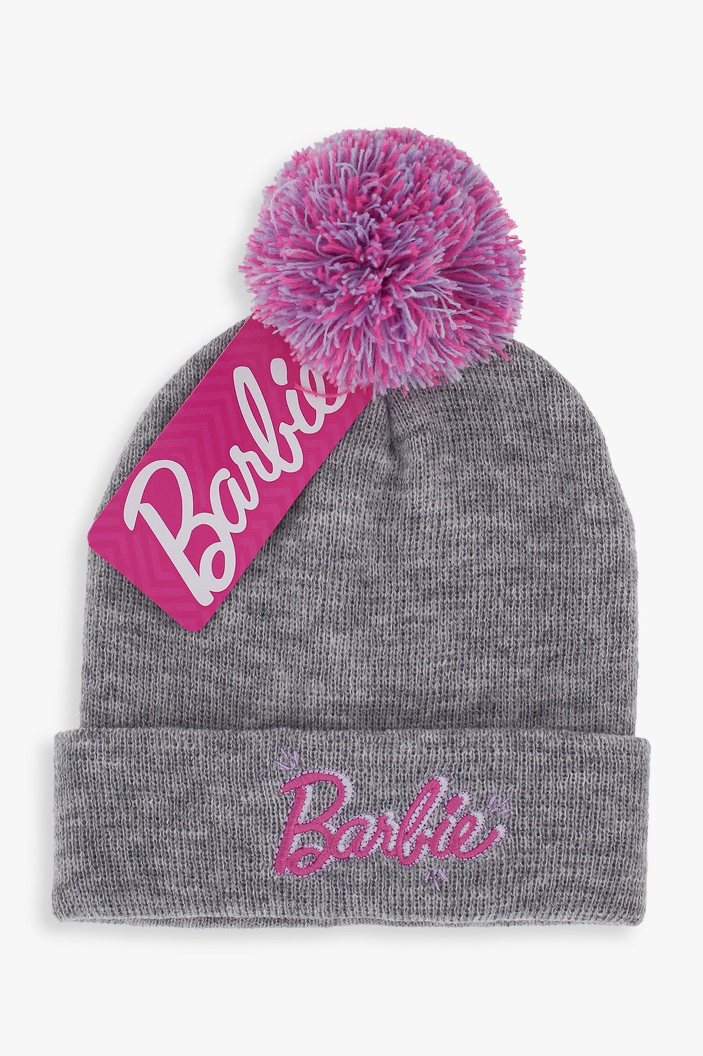 Gertex Barbie Youth Girls Rib Winter Pom-pom Toque