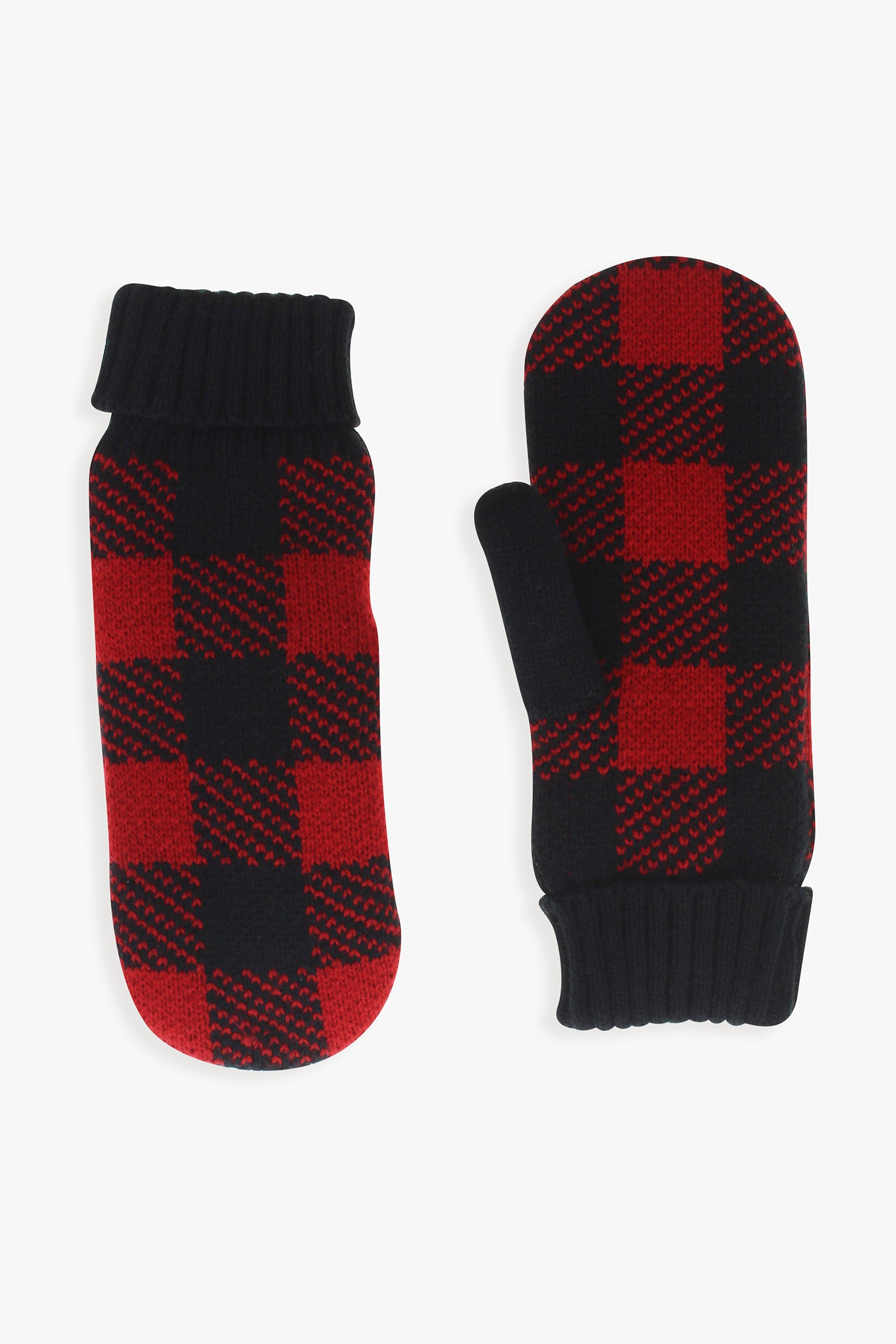 Great Northern Plaid Ladies Faux Shearling Lined Mittens