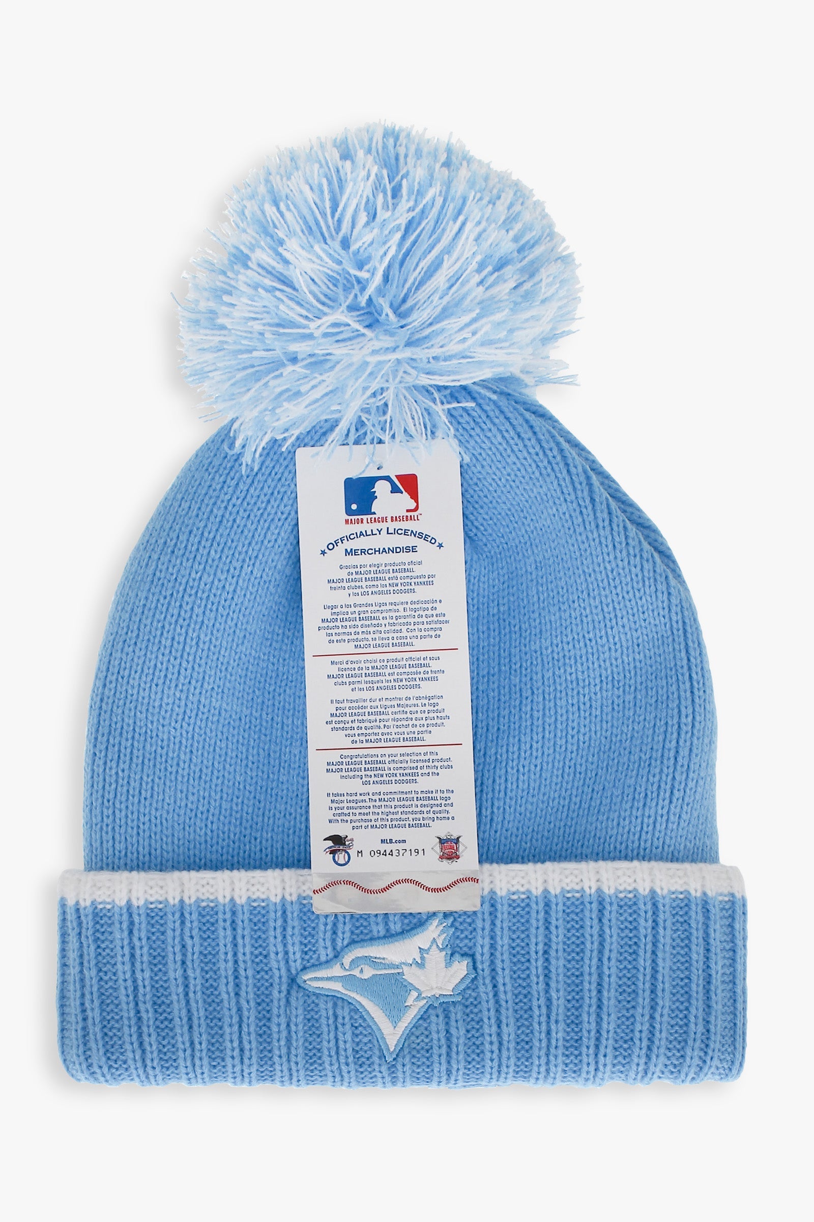 MLB Toronto Blue Jays New Era Knitted Youth Winter Hat with pompom -gently  used.