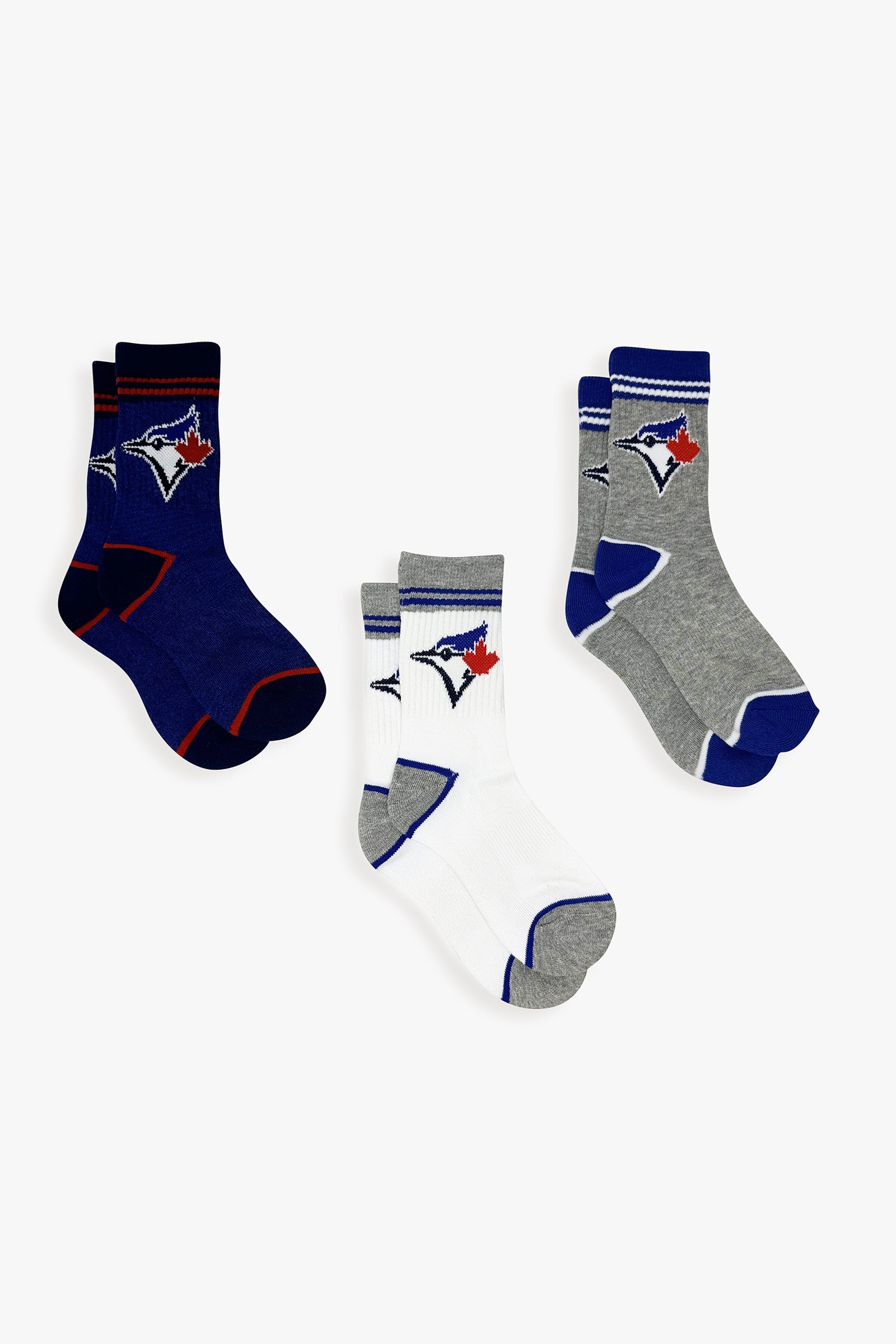 3-Pack Toronto Blue Jays Boys Sport Crew Socks