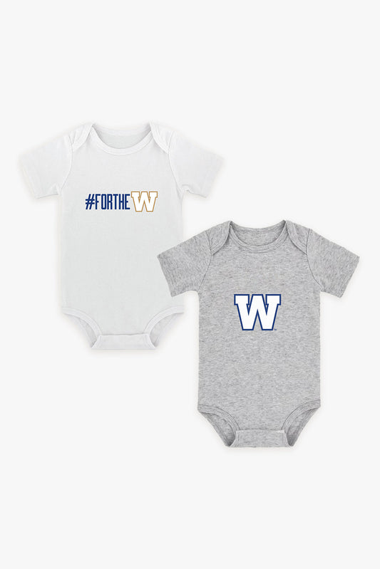 Gertex CFL  2-Pack Baby Bodysuits in White and Grey