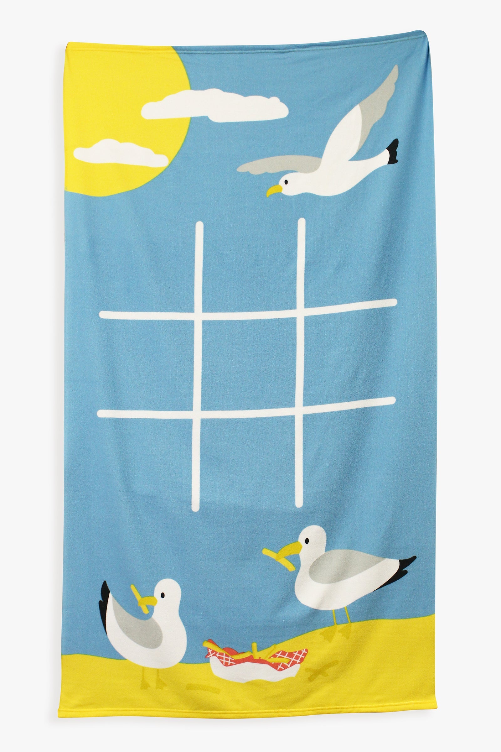 Kids Summer Beach Towel with Game Pieces Set