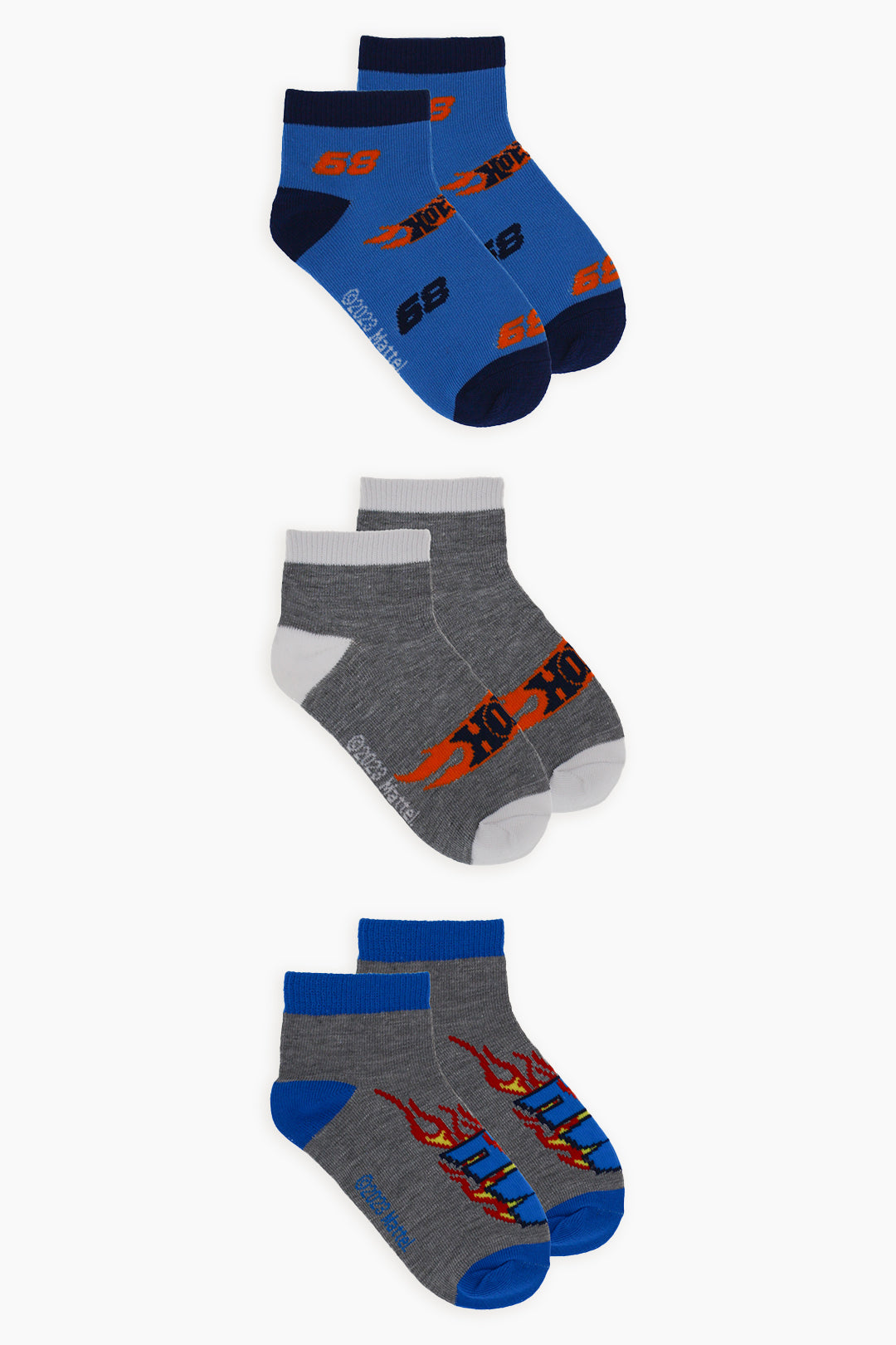 Gertex Hot Wheels Youth Boys 3-Pack No-Show Ankle Socks