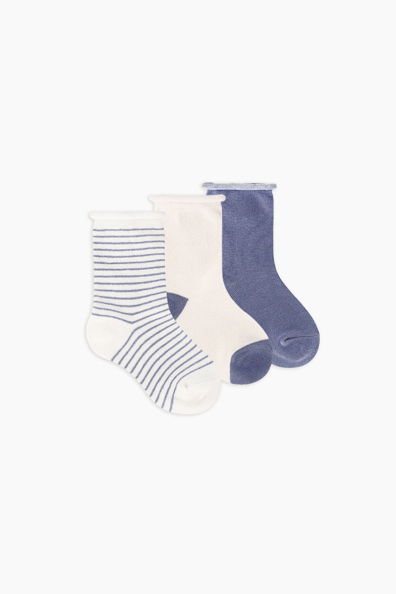 Snugabye Organic Cotton Toddler Crew Socks 3-Pack - Folkstone Grey