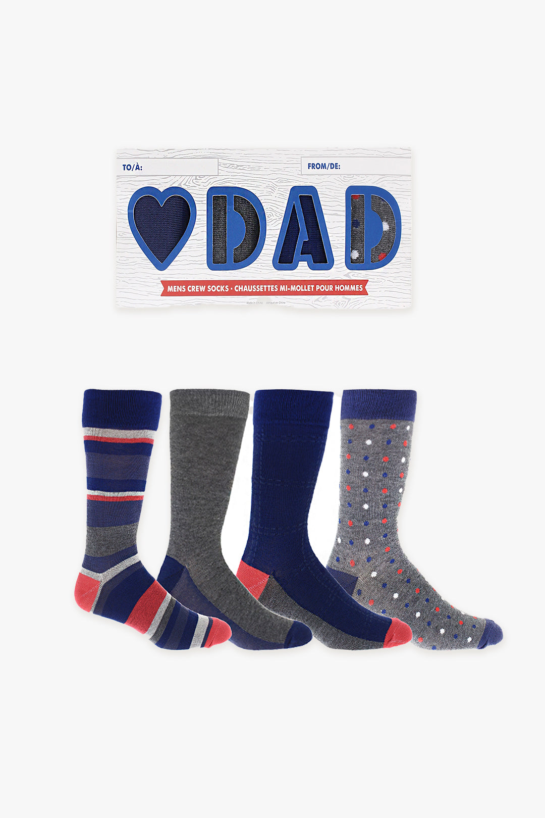 Fathers Day 4-Pack Crew Socks Gift Box